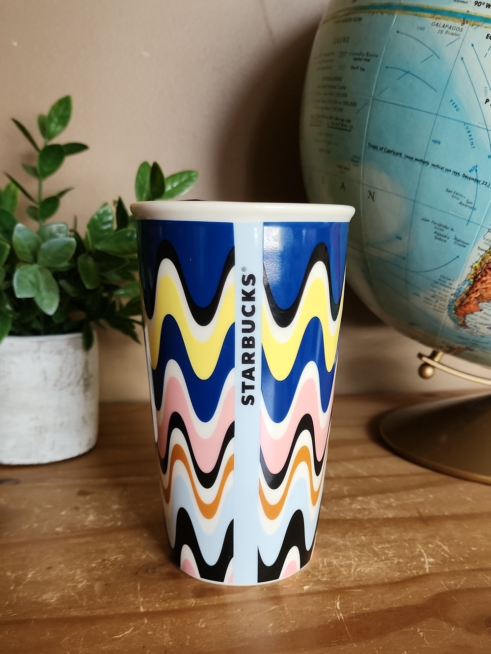 Starbucks Color Waves  Ceramic Travel Tumbler 2017